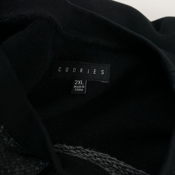 Cookies Black Contrast Knit Cotton Blend Sweatshirt Mens Sz XXL - Picture 8 of 10